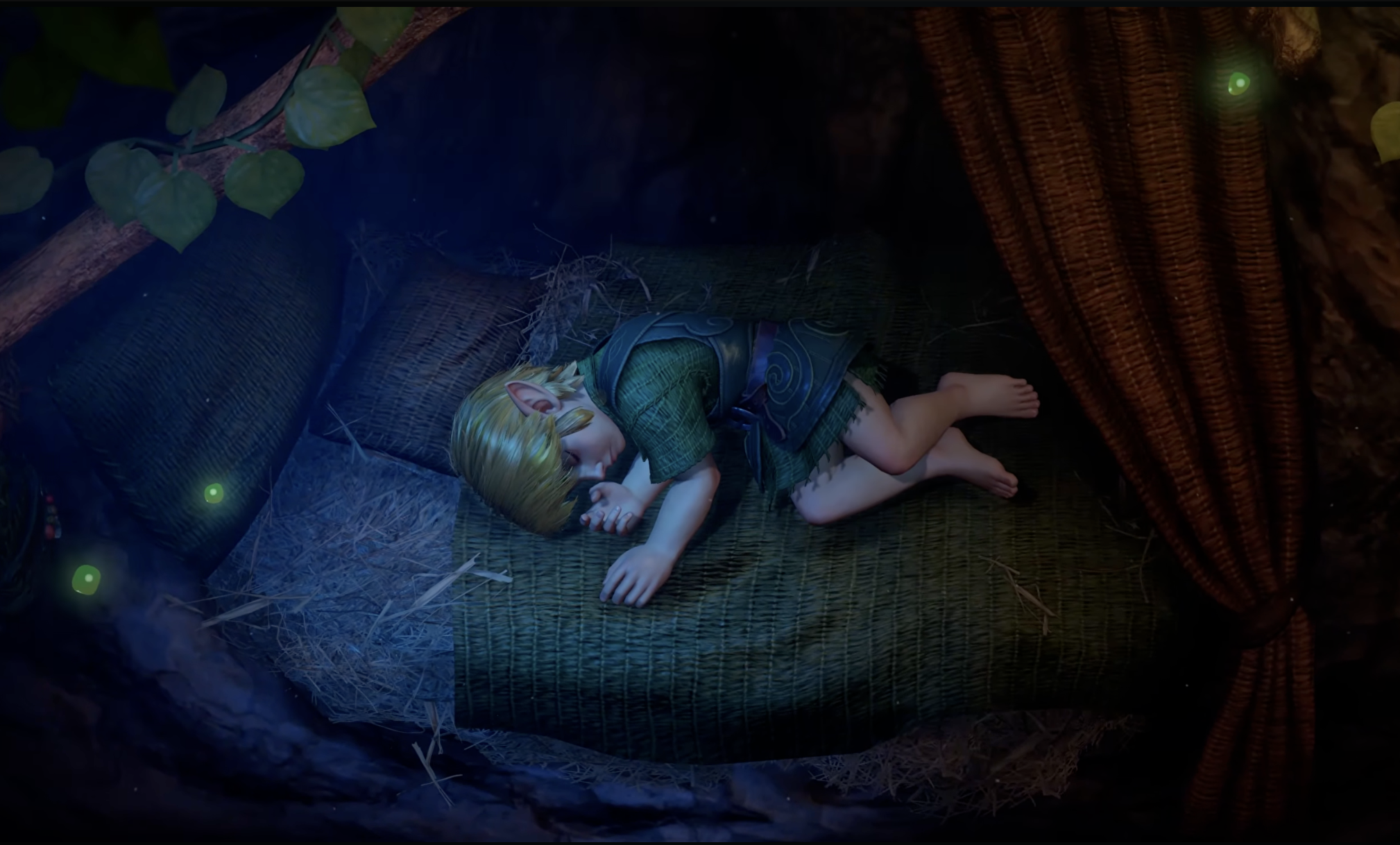 Link sleeping away before his grand adventure begins.